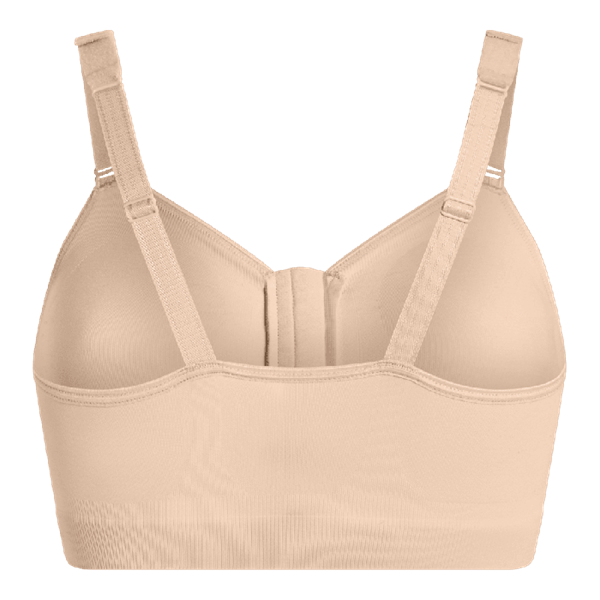 CareFix Alma Lipofilling & Post-Op BH, Größe S, beige, Reißverschluss vorne, klettbare Träger, Mikrofaser