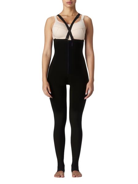 MAAM Kompressions Leggins, Geschlossener Schritt, Hoher Bund & Fußteil, kurz, 4XL, schwarz