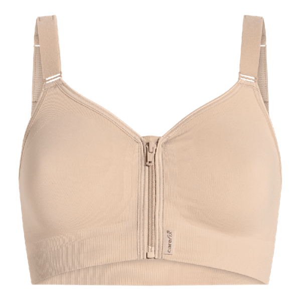 CareFix Alma Lipofilling & Post-Op BH, Größe S, beige, Reißverschluss vorne, klettbare Träger, Mikrofaser